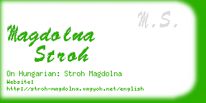 magdolna stroh business card